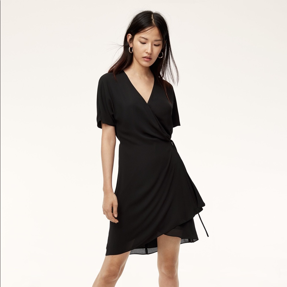 Babaton Wallace Wrap dress in black- like new!